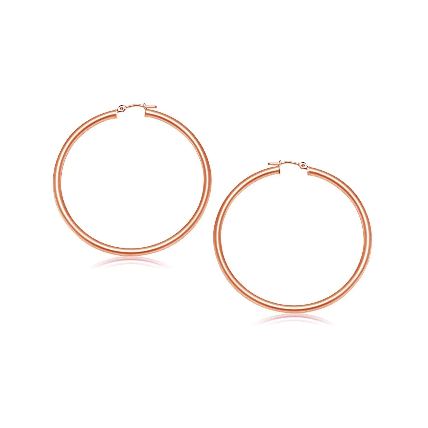 14k rose gold hoop earrings